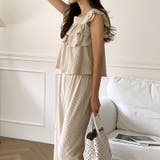 フリルショルダーティアードセットアップ パンツセットアップ セットアップ夏 | COCOMOMO | 詳細画像6 