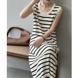 ノースリーブワンピース ボーダーワンピース 夏ワンピース | COCOMOMO | 詳細画像2 