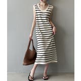 ノースリーブワンピース ボーダーワンピース 夏ワンピース | COCOMOMO | 詳細画像6 