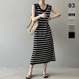 ボーダーブラック | ノースリーブワンピース ボーダーワンピース 夏ワンピース | COCOMOMO