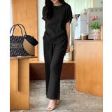 セットアップ夏 半袖トップスワイドパンツセット パンツセットアップ | COCOMOMO | 詳細画像14 