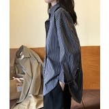 ストライプシャツ オーバーサイズ カラーシャツ | COCOMOMO | 詳細画像12 