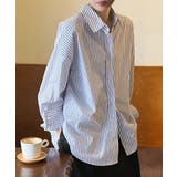 ストライプシャツ オーバーサイズ カラーシャツ | COCOMOMO | 詳細画像13 