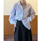 ストライプシャツ オーバーサイズ カラーシャツ | COCOMOMO | 詳細画像14 