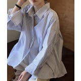 ストライプシャツ オーバーサイズ カラーシャツ | COCOMOMO | 詳細画像15 