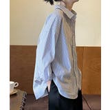 ストライプシャツ オーバーサイズ カラーシャツ | COCOMOMO | 詳細画像17 
