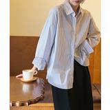 ストライプシャツ オーバーサイズ カラーシャツ | COCOMOMO | 詳細画像18 