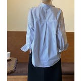 ストライプシャツ オーバーサイズ カラーシャツ | COCOMOMO | 詳細画像19 