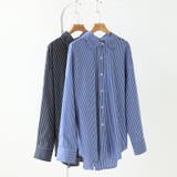 ストライプシャツ オーバーサイズ カラーシャツ | COCOMOMO | 詳細画像20 
