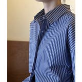 ストライプシャツ オーバーサイズ カラーシャツ | COCOMOMO | 詳細画像5 