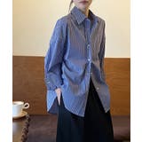 ストライプシャツ オーバーサイズ カラーシャツ | COCOMOMO | 詳細画像6 