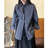 ストライプシャツ オーバーサイズ カラーシャツ | COCOMOMO | 詳細画像7 