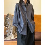 ストライプシャツ オーバーサイズ カラーシャツ | COCOMOMO | 詳細画像8 