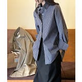 ストライプシャツ オーバーサイズ カラーシャツ | COCOMOMO | 詳細画像9 