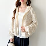 フラワーカットジャガードブルゾン パーカーブルゾン ドロスト付き | COCOMOMO | 詳細画像11 