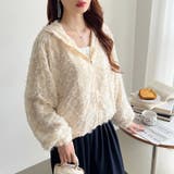 フラワーカットジャガードブルゾン パーカーブルゾン ドロスト付き | COCOMOMO | 詳細画像13 