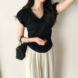 サイドギャザートップス パフスリーブ Tシャツ | COCOMOMO | 詳細画像14 