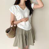 サイドギャザートップス パフスリーブ Tシャツ | COCOMOMO | 詳細画像2 