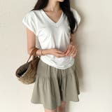 サイドギャザートップス パフスリーブ Tシャツ | COCOMOMO | 詳細画像4 