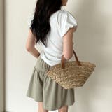 サイドギャザートップス パフスリーブ Tシャツ | COCOMOMO | 詳細画像5 