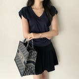 サイドギャザートップス パフスリーブ Tシャツ | COCOMOMO | 詳細画像6 