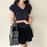 サイドギャザートップス パフスリーブ Tシャツ | COCOMOMO | 詳細画像7 