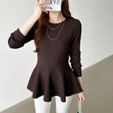 ペプラムトップス ペプラムニット オフィスカジュアル | COCOMOMO | 詳細画像17 