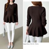 ペプラムトップス ペプラムニット オフィスカジュアル | COCOMOMO | 詳細画像19 