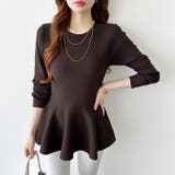 ペプラムトップス ペプラムニット オフィスカジュアル | COCOMOMO | 詳細画像20 