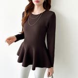 ペプラムトップス ペプラムニット オフィスカジュアル | COCOMOMO | 詳細画像21 