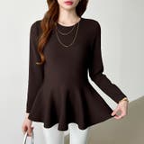 ペプラムトップス ペプラムニット オフィスカジュアル | COCOMOMO | 詳細画像22 