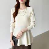 ペプラムトップス ペプラムニット オフィスカジュアル | COCOMOMO | 詳細画像3 