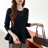 ペプラムトップス ペプラムニット オフィスカジュアル | COCOMOMO | 詳細画像30 