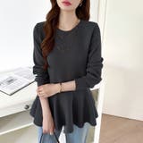 ペプラムトップス ペプラムニット オフィスカジュアル | COCOMOMO | 詳細画像33 