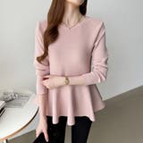 ペプラムトップス ペプラムニット オフィスカジュアル | COCOMOMO | 詳細画像10 