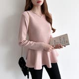 ペプラムトップス ペプラムニット オフィスカジュアル | COCOMOMO | 詳細画像13 