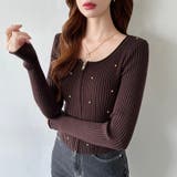 ダブルジップ リブニット ショートカーディガン | COCOMOMO | 詳細画像14 