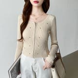 ダブルジップ リブニット ショートカーディガン | COCOMOMO | 詳細画像2 