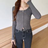 ダブルジップ リブニット ショートカーディガン | COCOMOMO | 詳細画像24 