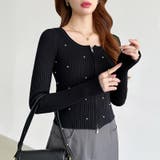 ダブルジップ リブニット ショートカーディガン | COCOMOMO | 詳細画像34 