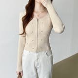 ダブルジップ リブニット ショートカーディガン | COCOMOMO | 詳細画像4 