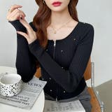 ダブルジップ リブニット ショートカーディガン | COCOMOMO | 詳細画像41 