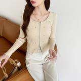 ダブルジップ リブニット ショートカーディガン | COCOMOMO | 詳細画像9 