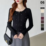 ブラック | ダブルジップ リブニット ショートカーディガン | COCOMOMO