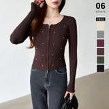 ダークブラウン | ダブルジップ リブニット ショートカーディガン | COCOMOMO