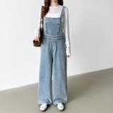 デニムサロペットパンツ サロペット オーバーオール | COCOMOMO | 詳細画像2 