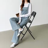 デニムサロペットパンツ サロペット オーバーオール | COCOMOMO | 詳細画像4 