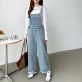 デニムサロペットパンツ サロペット オーバーオール | COCOMOMO | 詳細画像9 