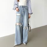 ダメージレースデニム デニムパンツ ダメージジーンズ | COCOMOMO | 詳細画像2 