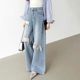 ダメージレースデニム デニムパンツ ダメージジーンズ | COCOMOMO | 詳細画像3 